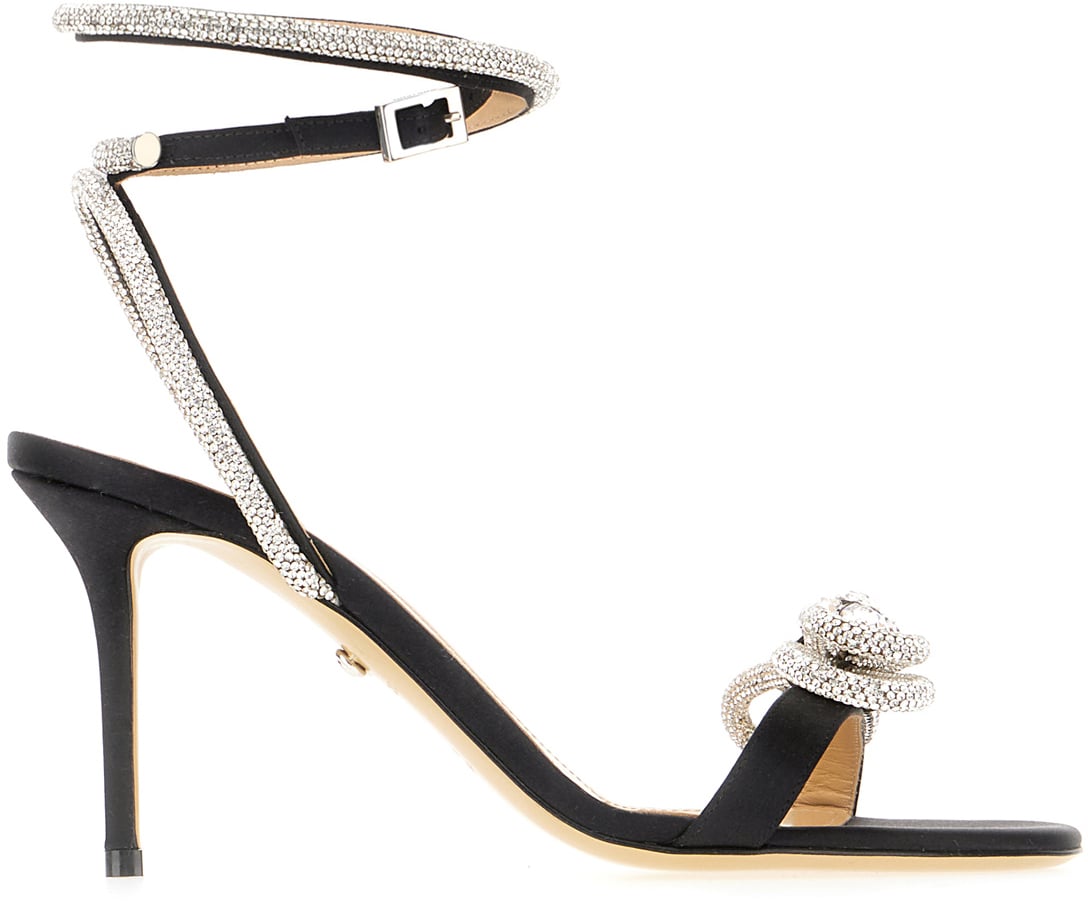 Mach&Mach Mach&mach Black fabric Double Bow sandals Zwart