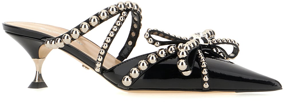 Mach&Mach Mach&mach Black leather mules Zwart