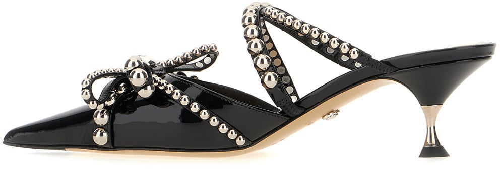 Mach&Mach Mach&mach Black leather mules Zwart