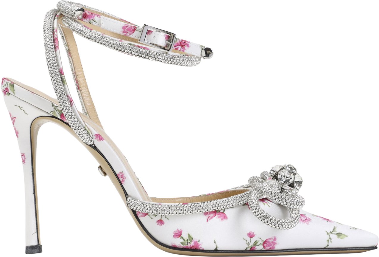 Mach&Mach Mach & Mach Double Bow Cheri Floral Satin High Heels Sandals Divers