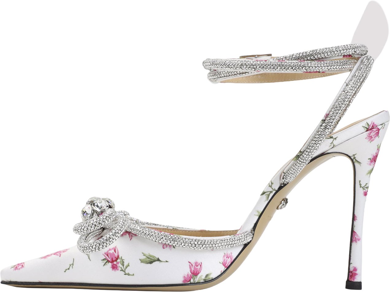 Mach&Mach Mach & Mach Double Bow Cheri Floral Satin High Heels Sandals Divers