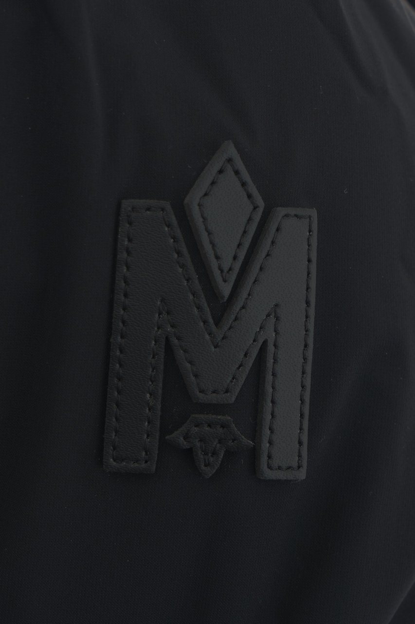 Mackage Down jacket with waist belt 'Olive' Zwart