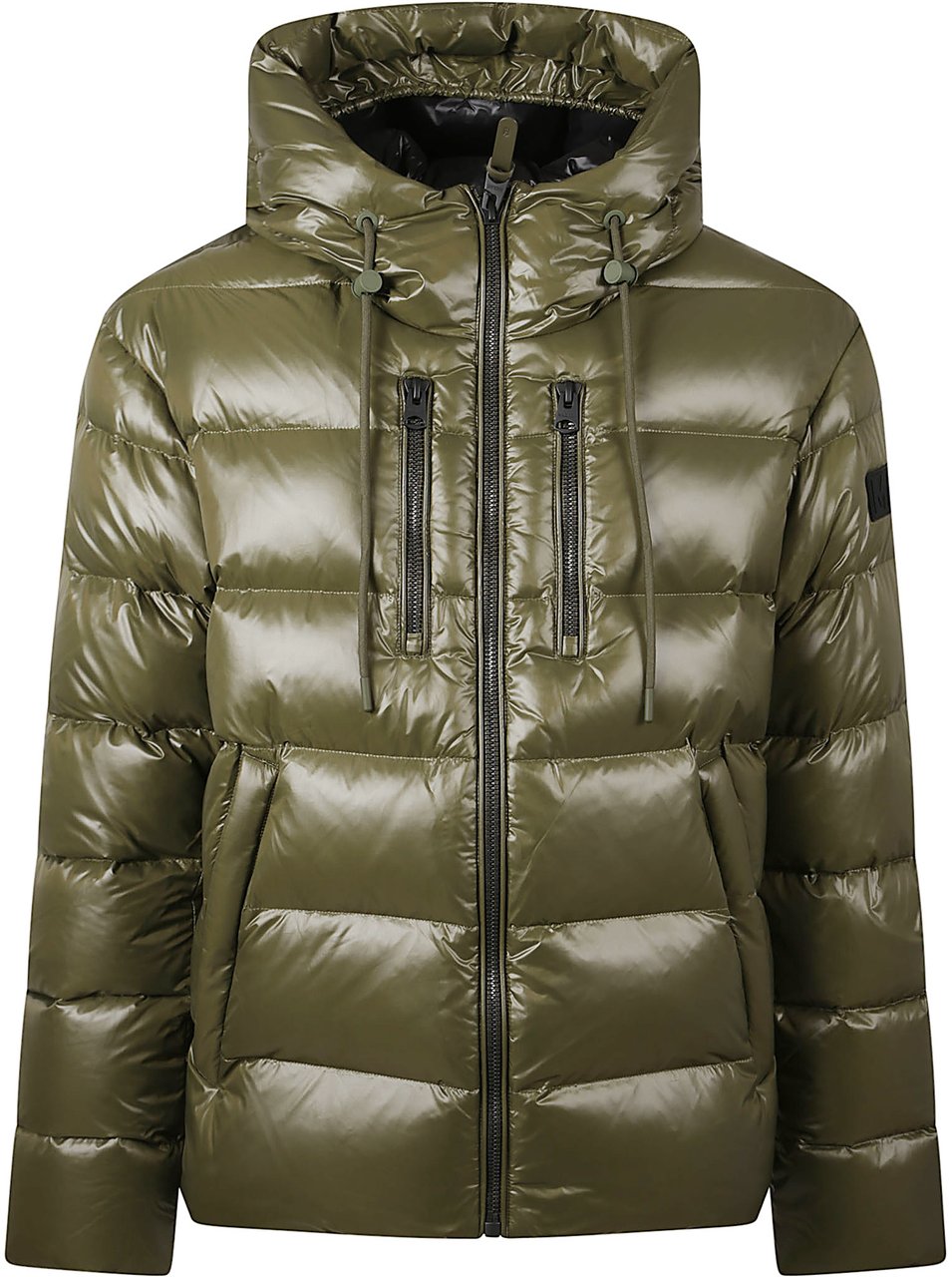 Mackage Shiny Quilted Green Padded Jacket With Hood Grijs