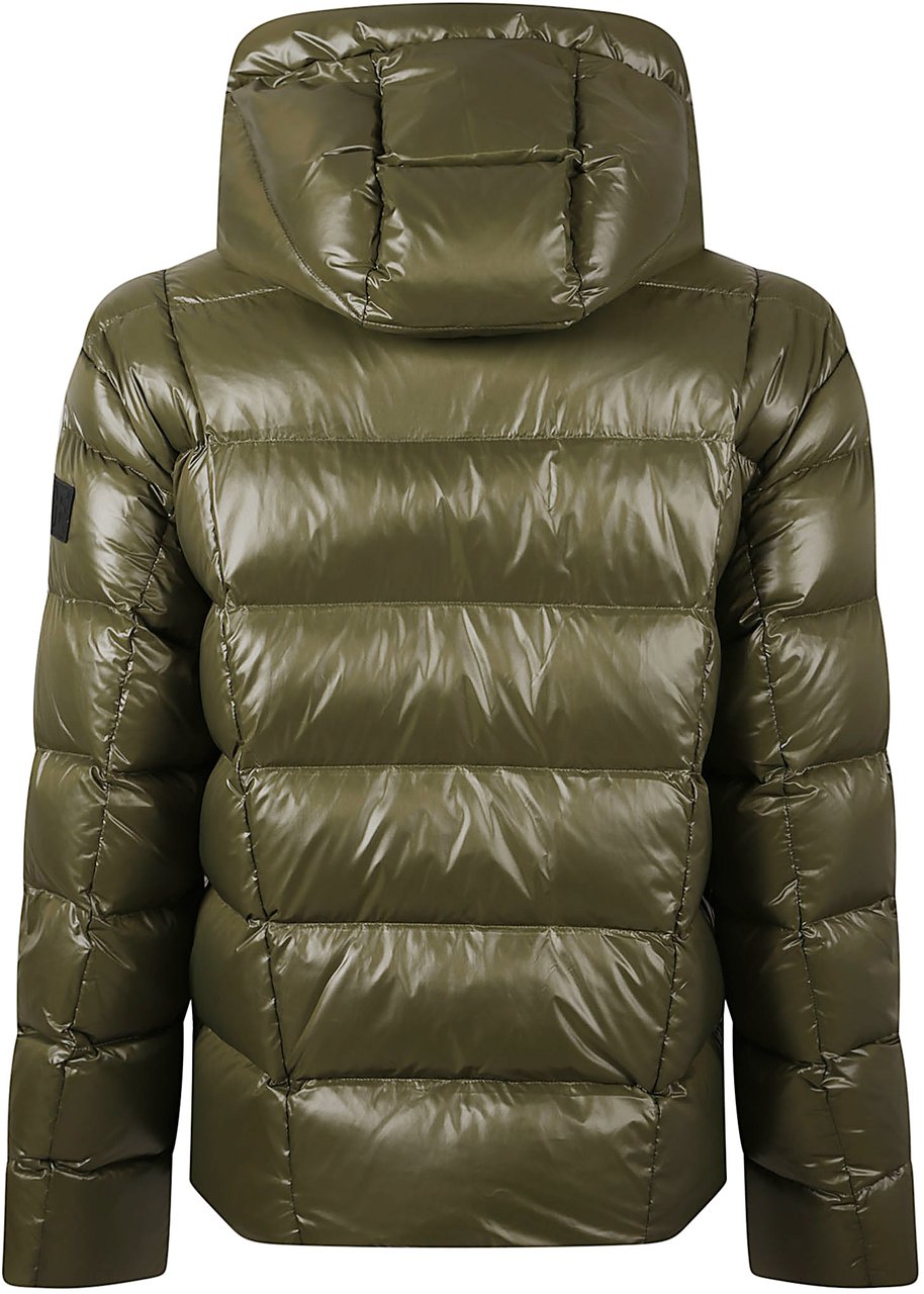Mackage Shiny Quilted Green Padded Jacket With Hood Grijs