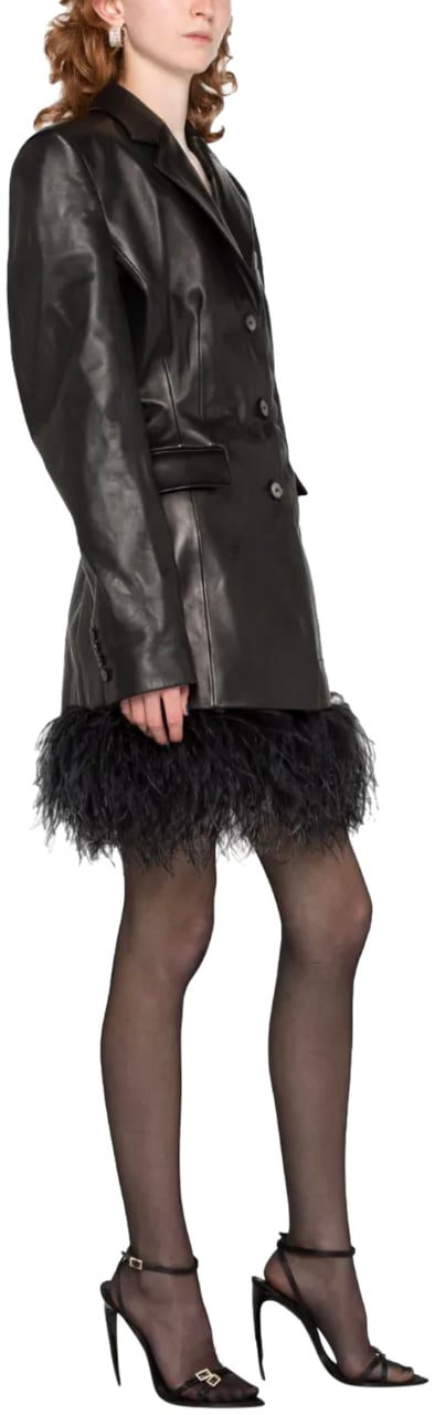 Magda Butrym Leather 01 Blazer Black Zwart