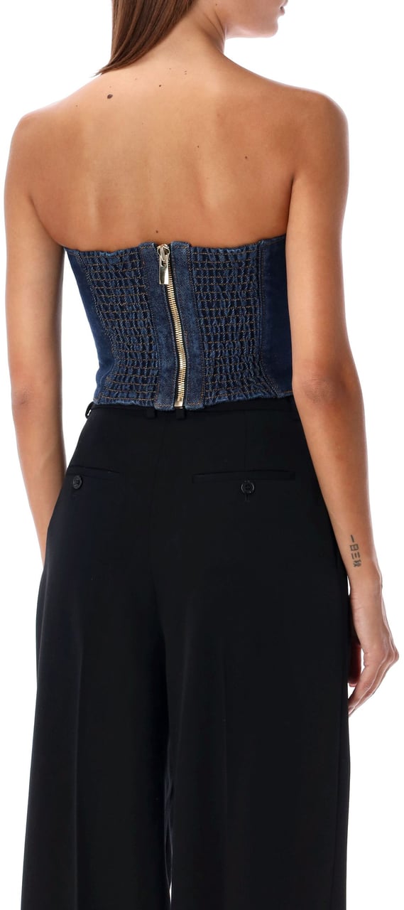 Magda Butrym Bustier Denim Top Blu Blauw