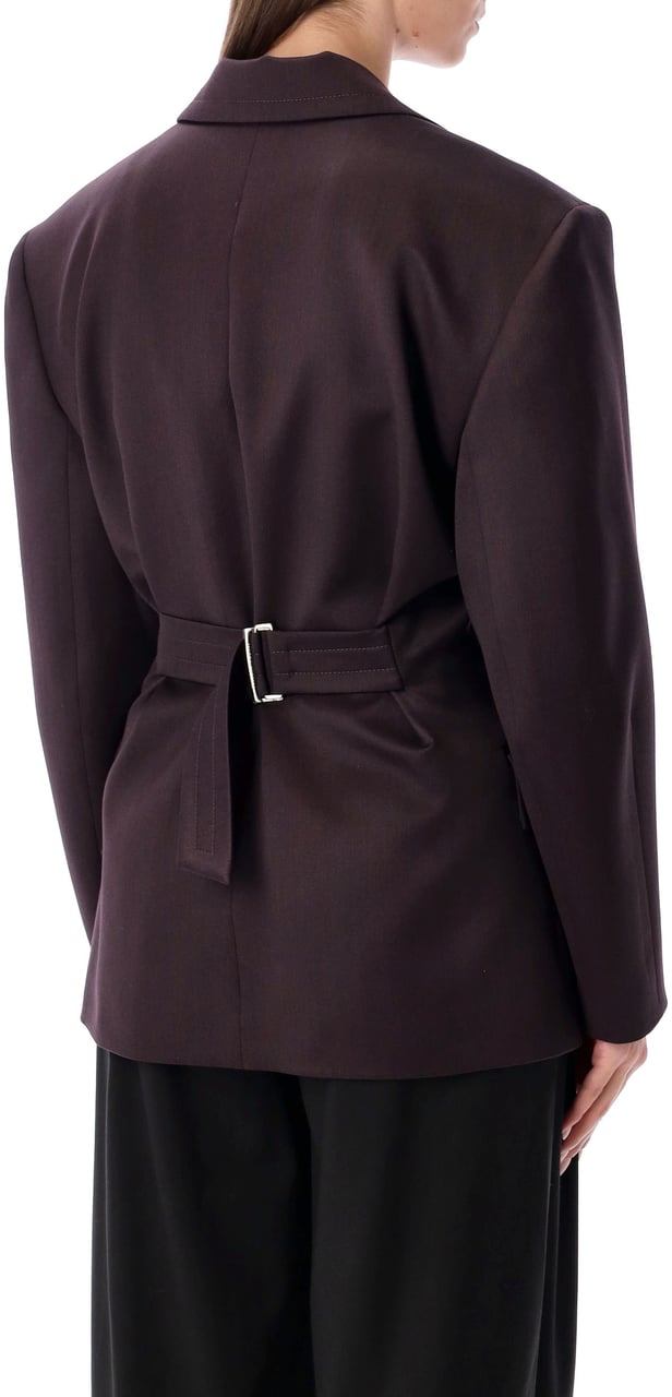 Magda Butrym Db Breast Fitted Blazer Burgundy Viola Paars