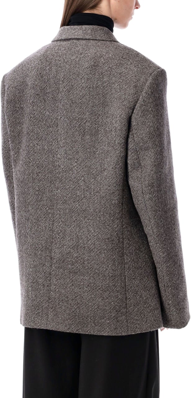 Magda Butrym Wool Chevron Jacket Db Grigio Grijs