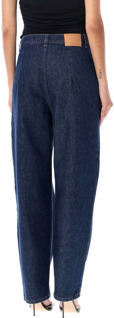 Magda Butrym Denim Pleated Blu Blauw