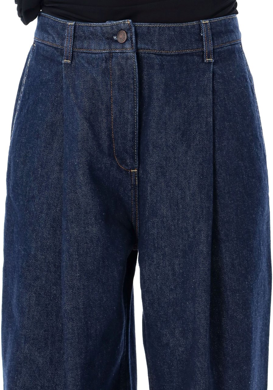 Magda Butrym Denim Pleated Blu Blauw