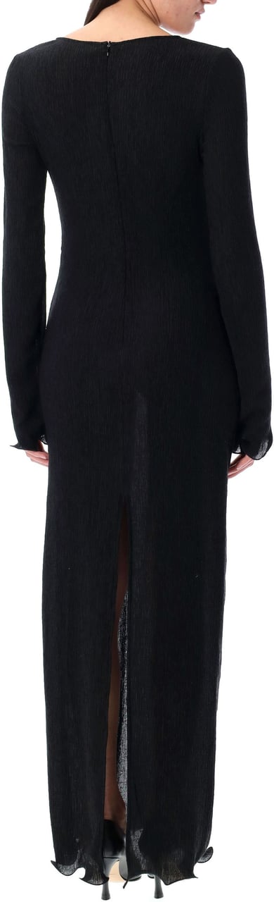 Magda Butrym Dress 01 Black Midi Dress Ls Nero Zwart