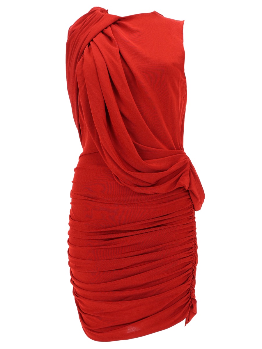 Magda Butrym Fitted Mini Dress Exquisite Draping Rood