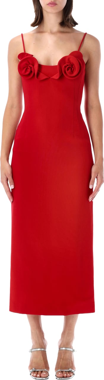 Magda Butrym Roses Red Dress Rosso Rood