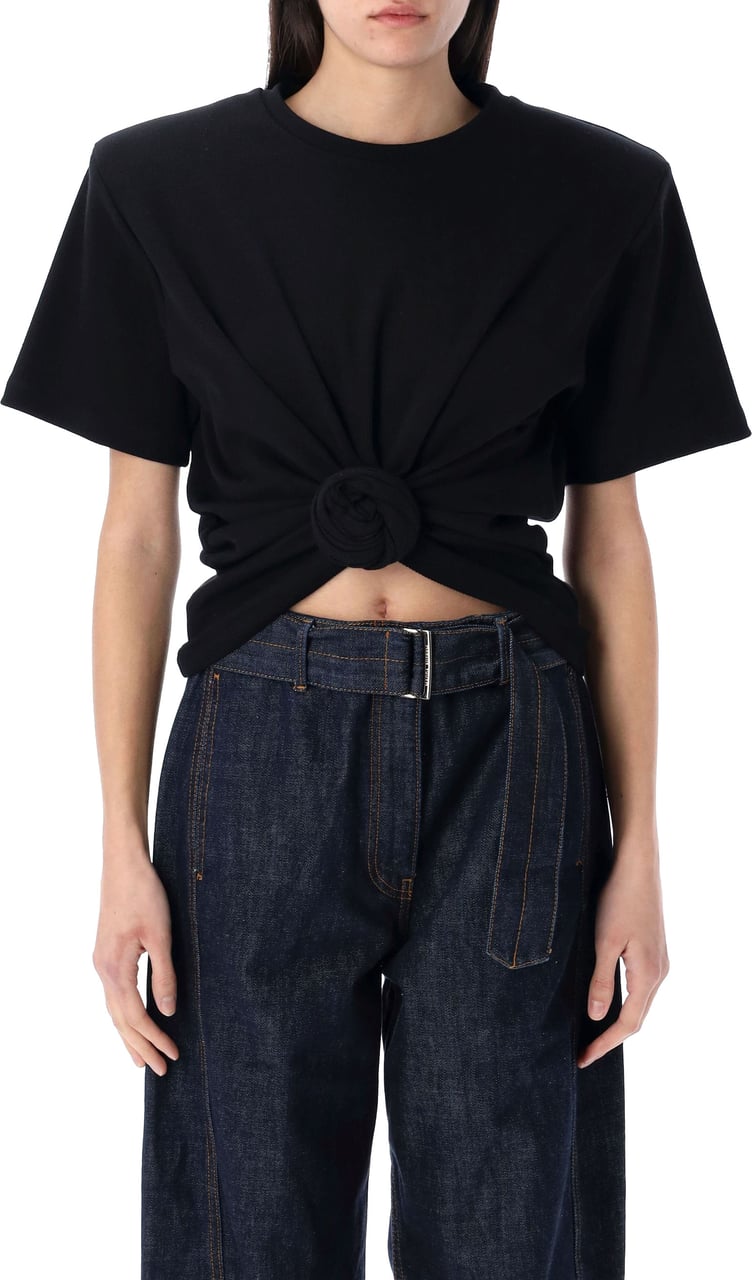 Magda Butrym Roses Ss Tshirt Nero Zwart