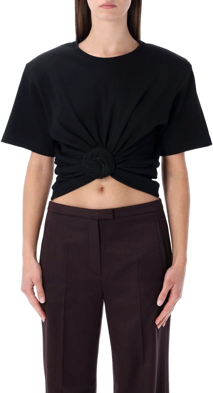 Magda Butrym Roses Ss Tshirt Nero Zwart