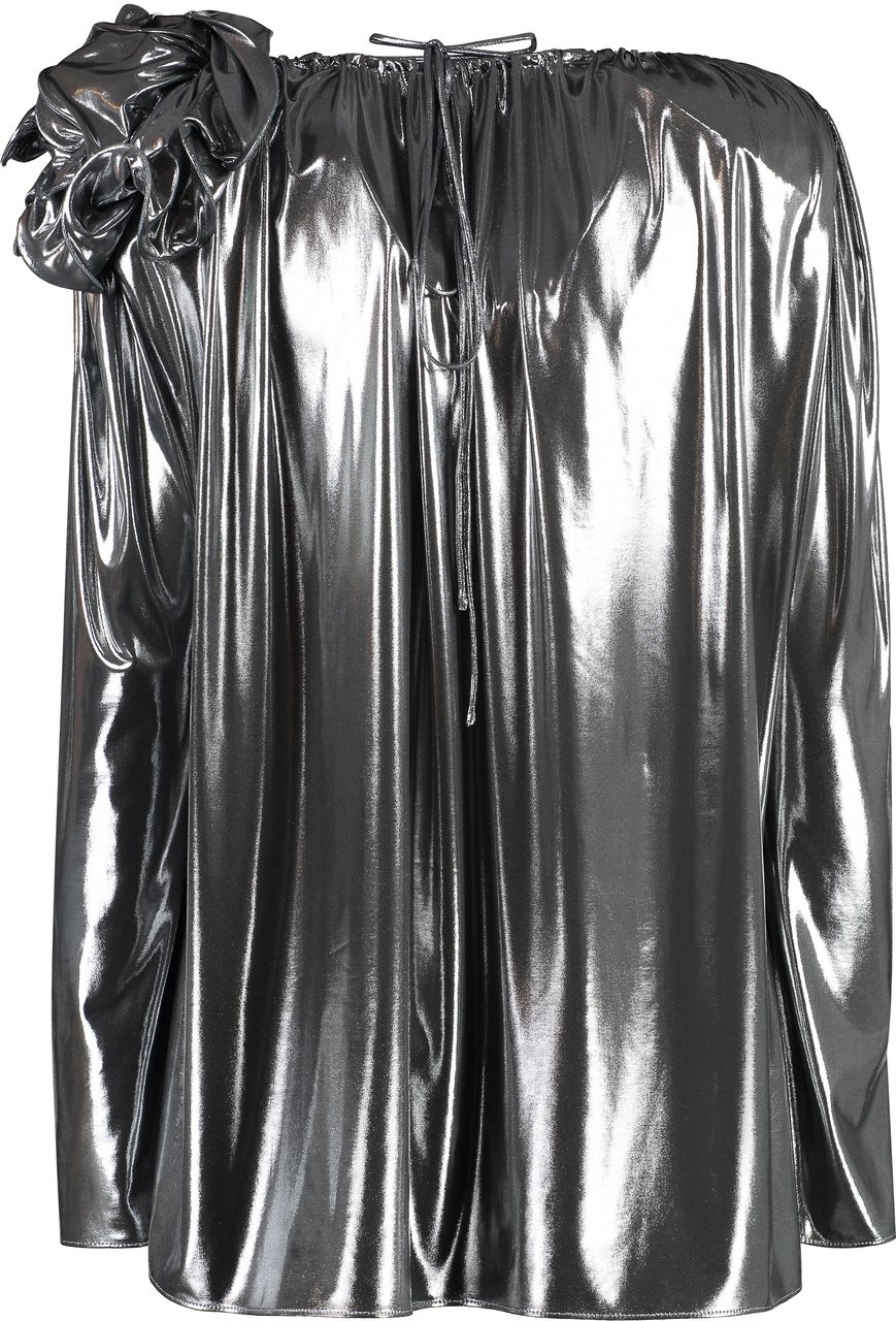 Magda Butrym Blouse with ruffles Zilver