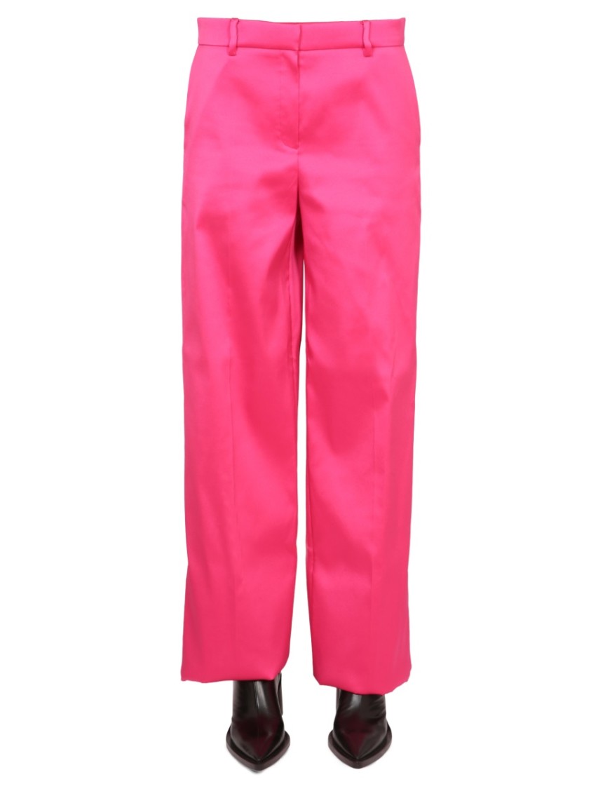 Magda Butrym High-Waisted Wide-Leg Pants With Fluid Silhouette Roze