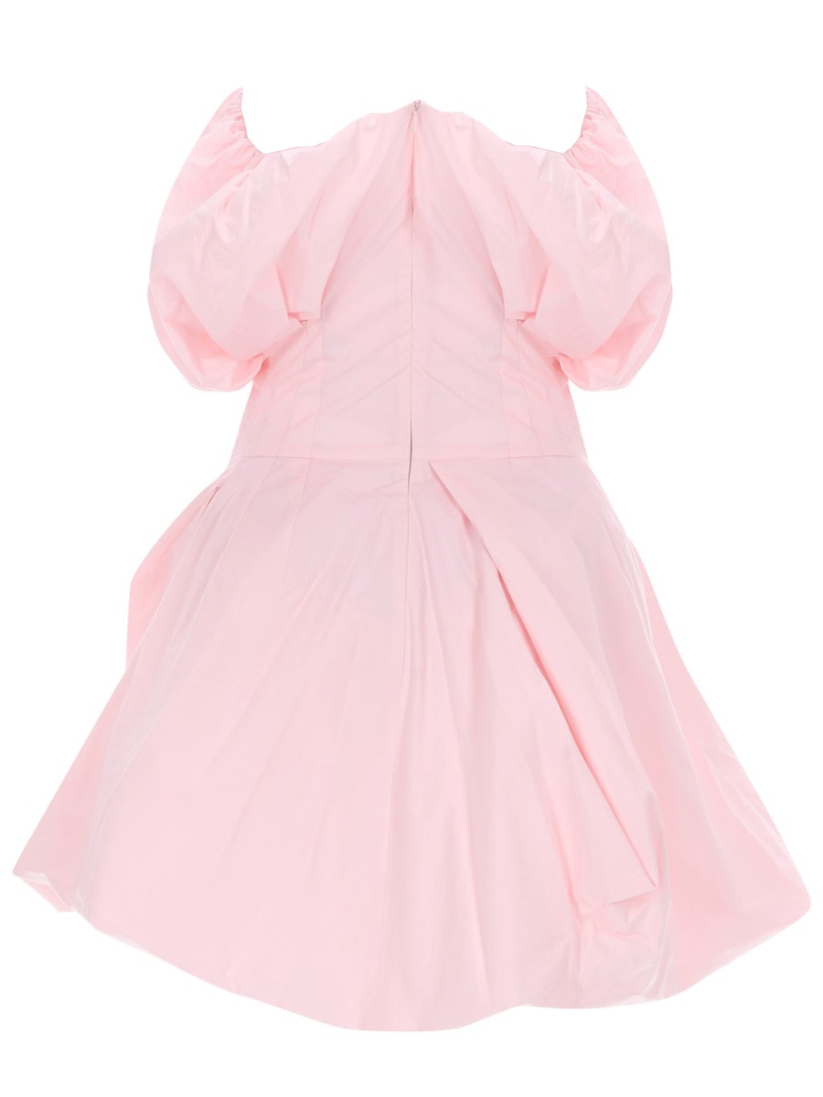 Magda Butrym Strapless Gathered Poplin Mini Dress Neutraal