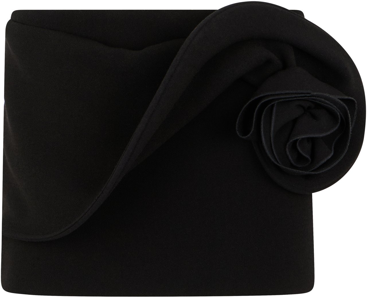 Magda Butrym Low waist mini skirt with floral application Zwart