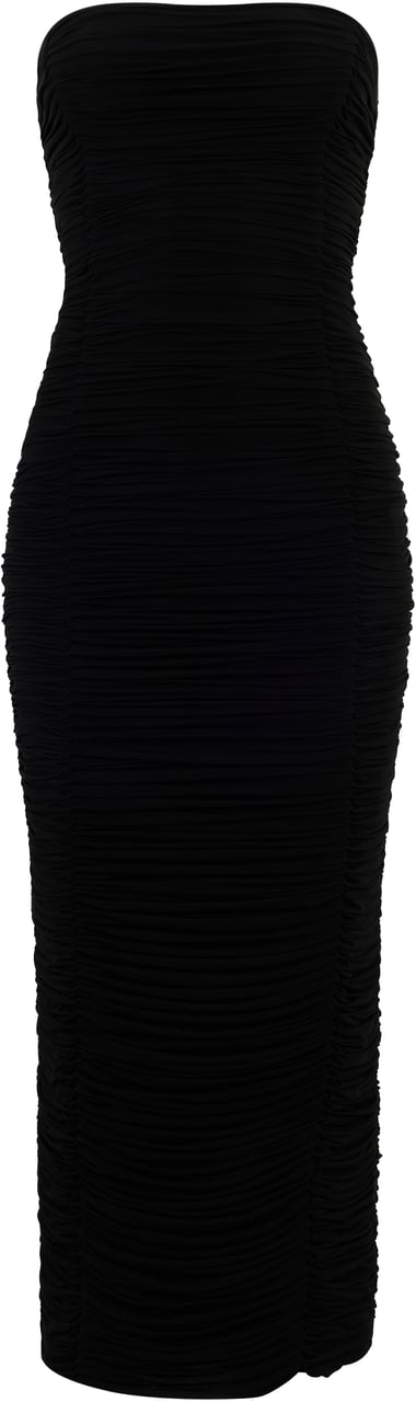 Magda Butrym Midi dress without straps with drapes Zwart