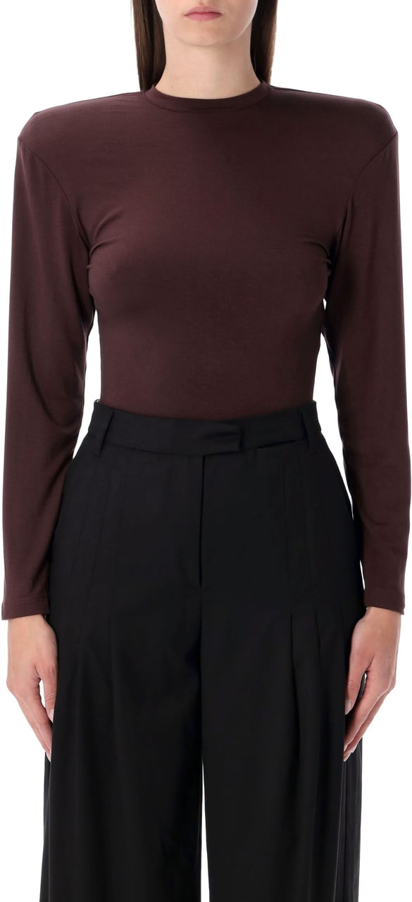 Magda Butrym Tee Body Long Sleeve Marrone Bruin