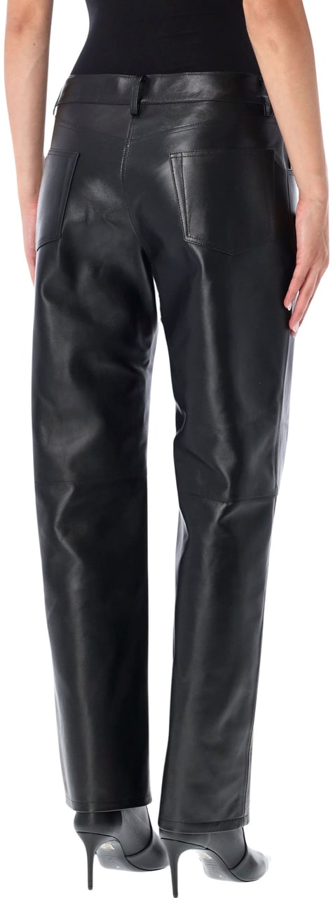 Magda Butrym Leather Pant Nero Zwart