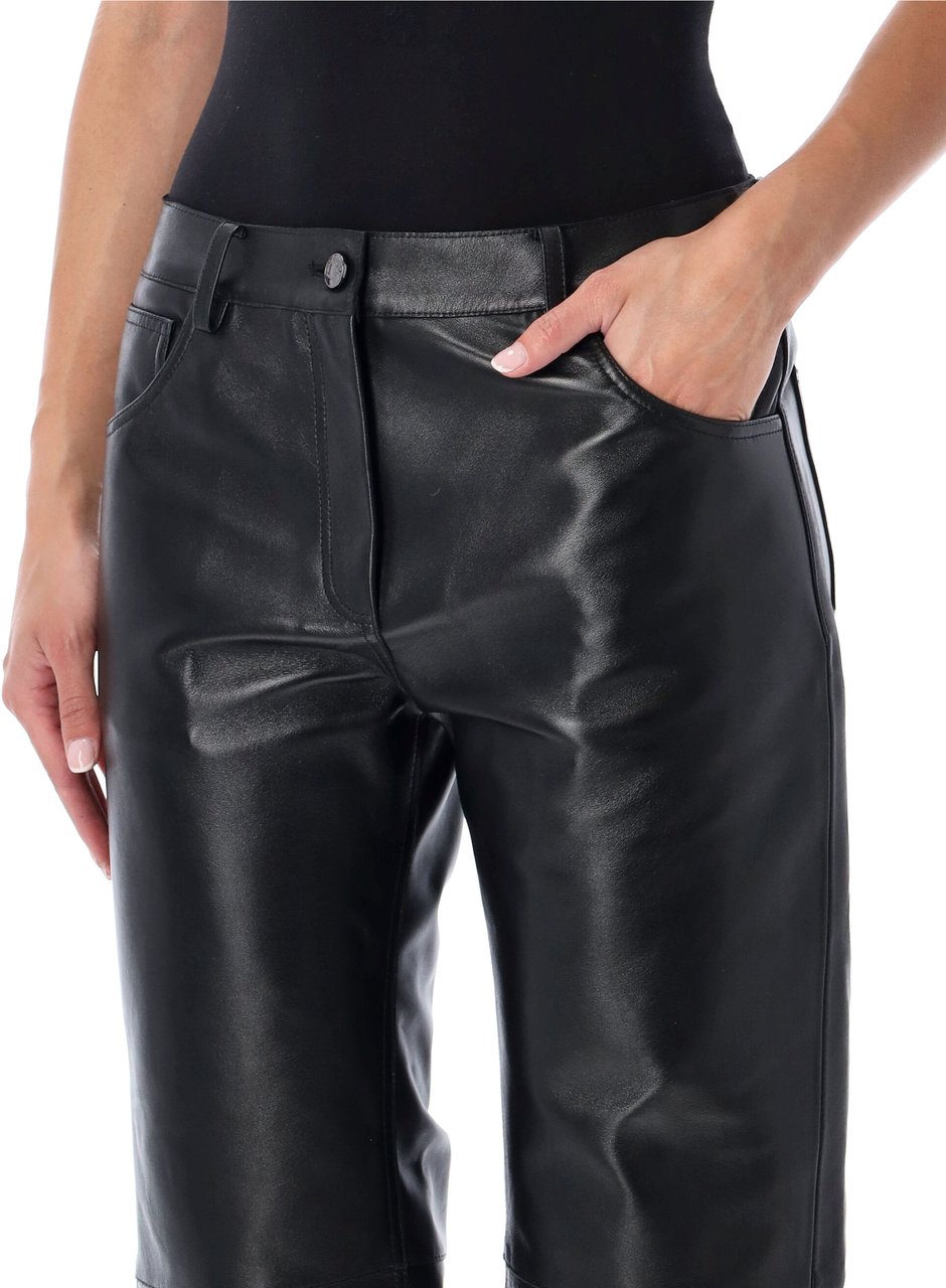 Magda Butrym Leather Pant Nero Zwart