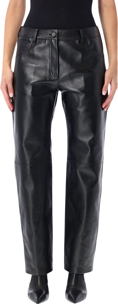 Magda Butrym Leather Pant Nero Zwart