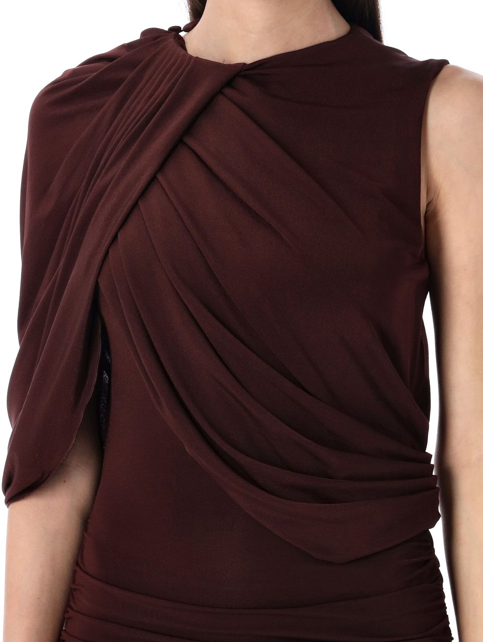 Magda Butrym Dress 09 Draped Mini Dress Bordeaux Rood