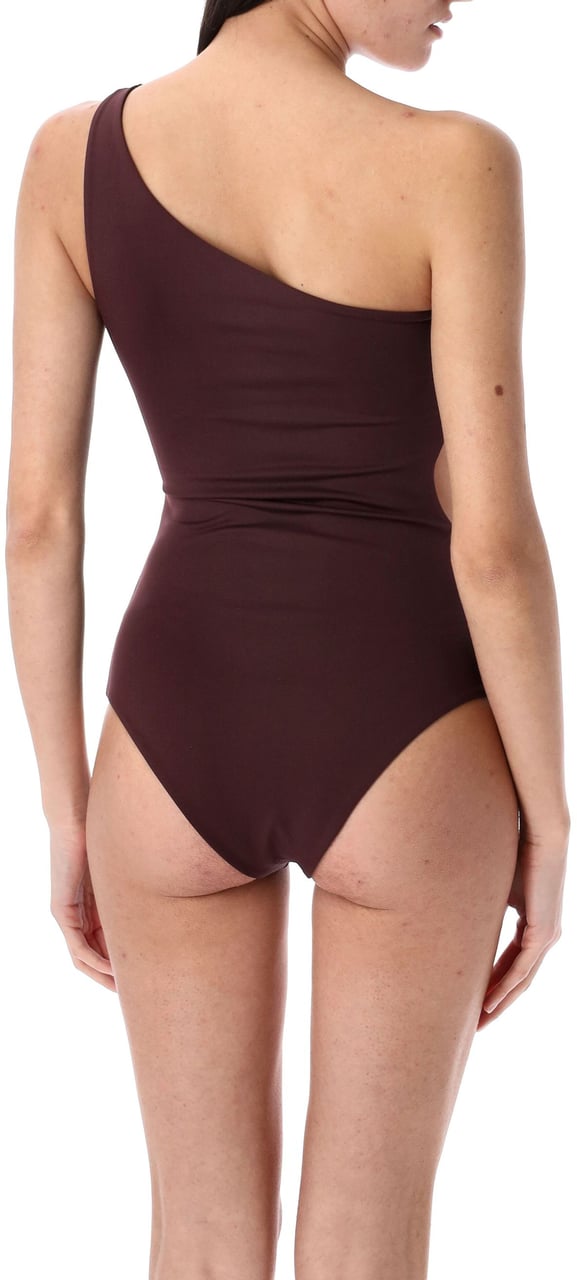 Magda Butrym One Shoulder Intero Rose Marrone Bruin