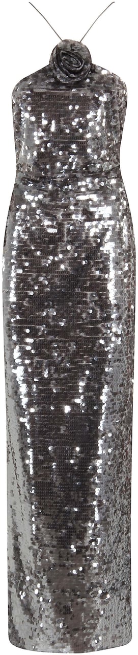 Magda Butrym Grey Sequin Long Dress Grijs