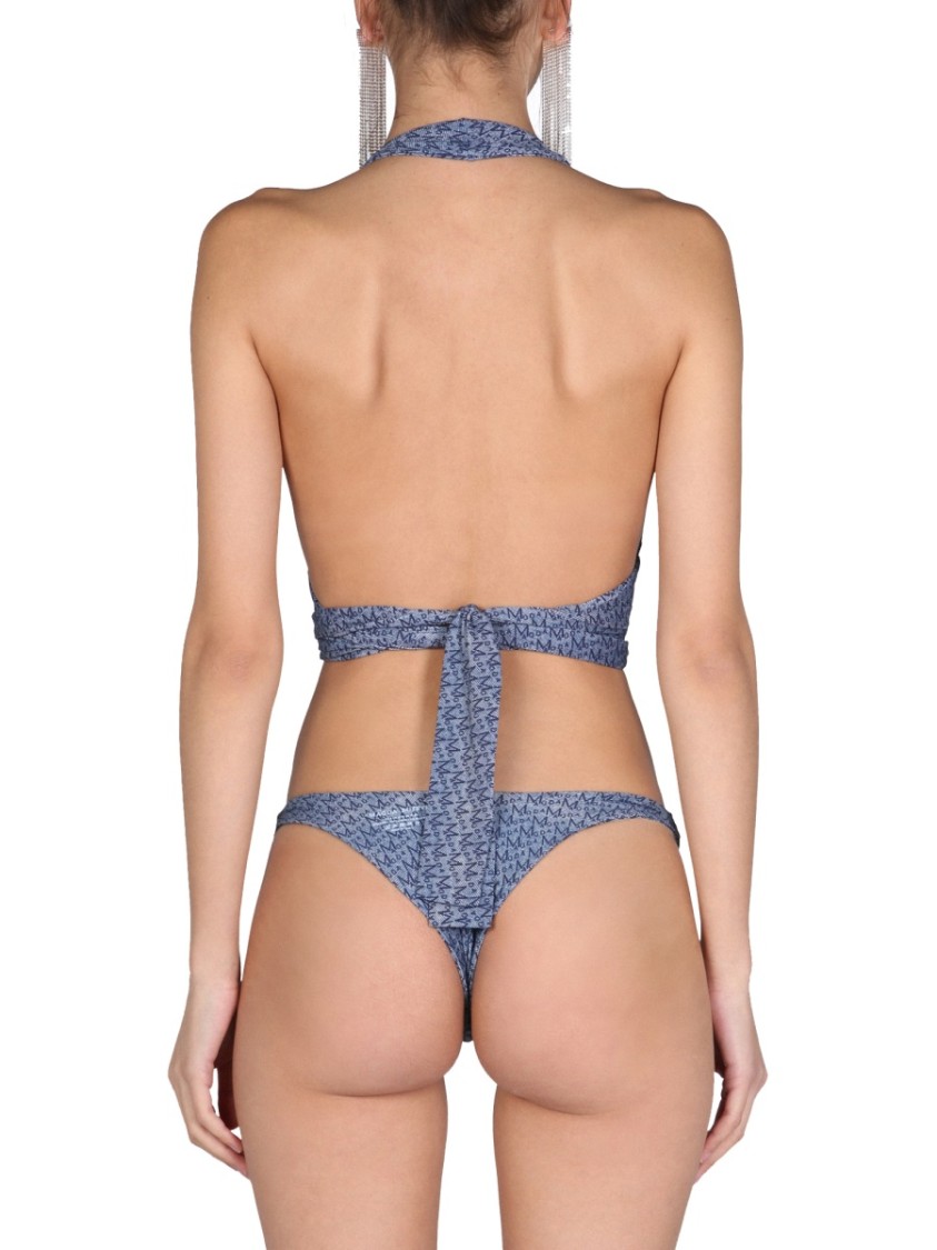 Magda Butrym Bikini Top With All Over Logo Roze