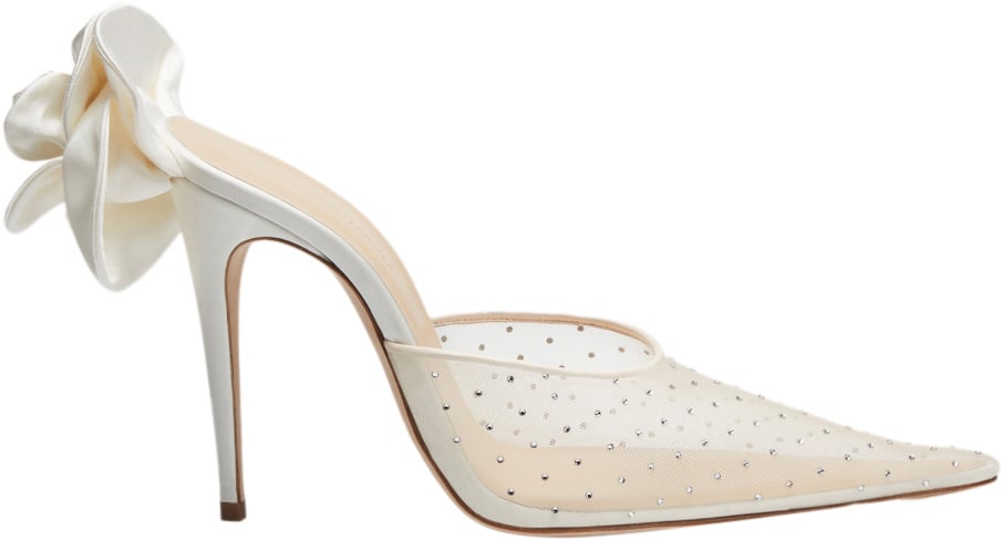 Magda Butrym Heel Mules Crystals Cream Wit