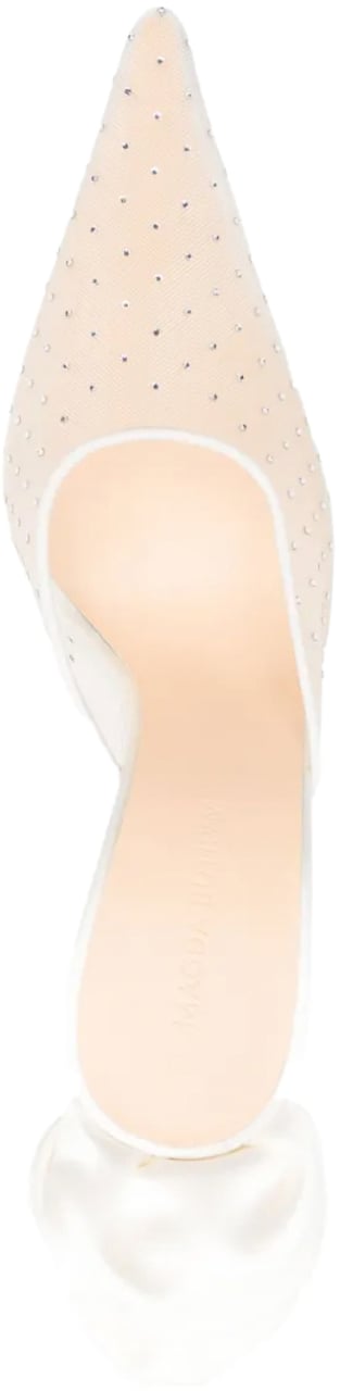 Magda Butrym Heel Mules Crystals Cream Wit