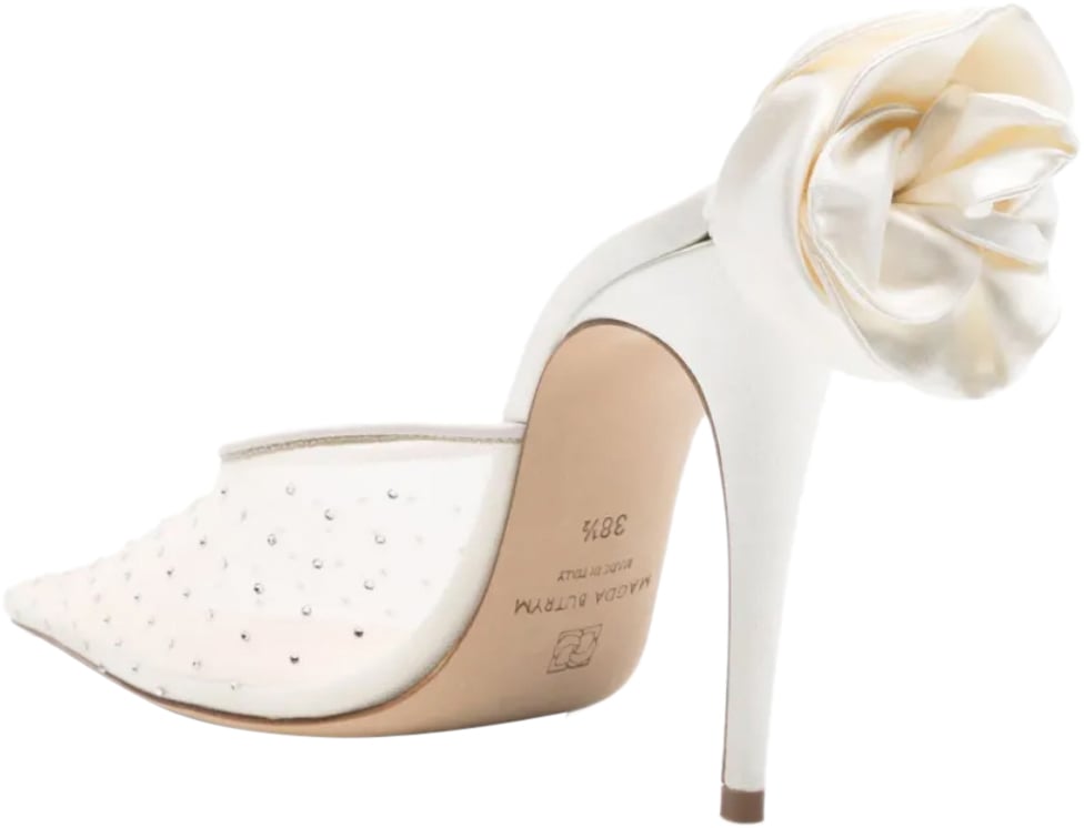 Magda Butrym Heel Mules Crystals Cream Wit