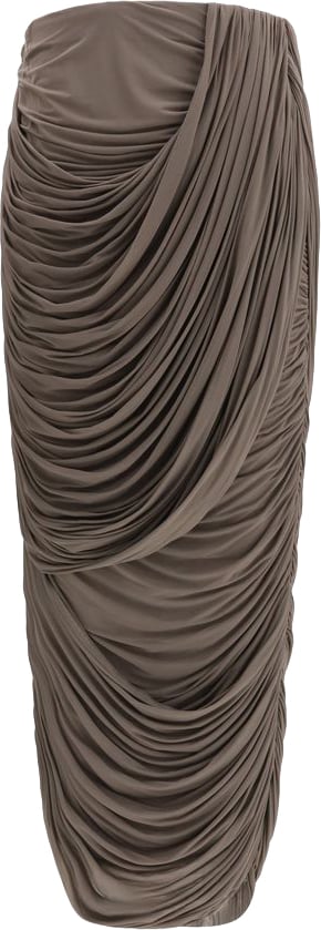 Magda Butrym Brown Copper Midi Skirt Bruin