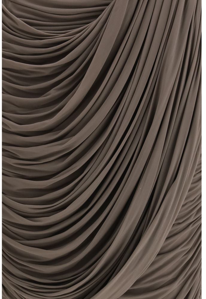 Magda Butrym Brown Copper Midi Skirt Bruin