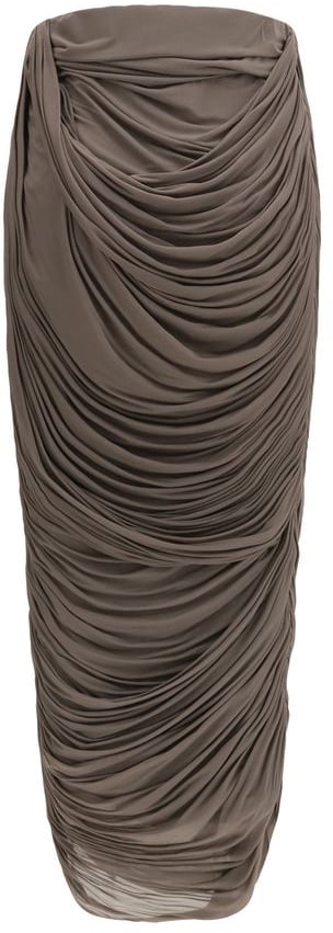 Magda Butrym Brown Copper Midi Skirt Bruin