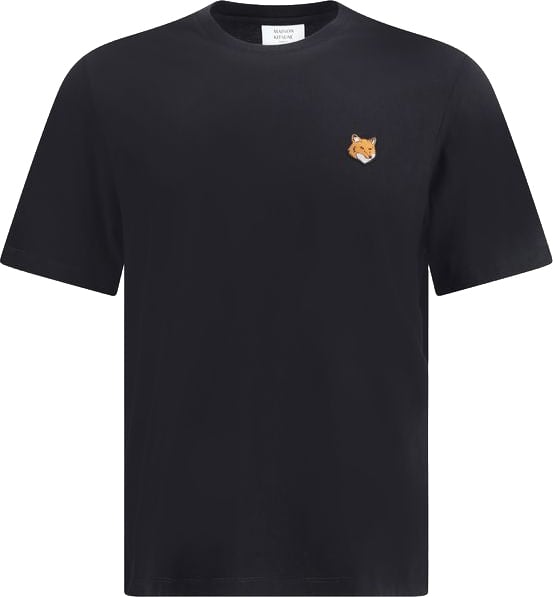 Maison Kitsuné Maison Kitsuné Black Cotton T-Shirt Zwart