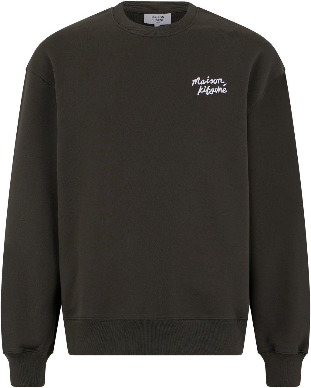 Maison Kitsuné Cotton crew neck sweater Grijs