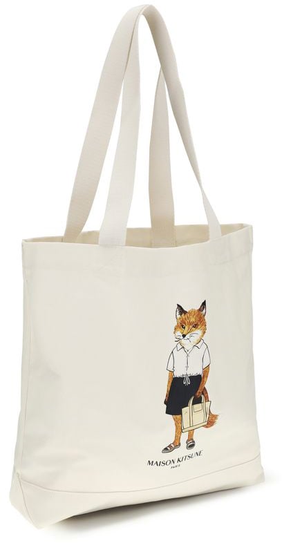 Maison Kitsuné Maison Kitsuné Beige Cotton Handbag Beige