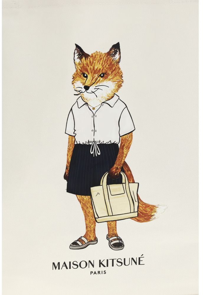 Maison Kitsuné Maison Kitsuné Beige Cotton Handbag Beige