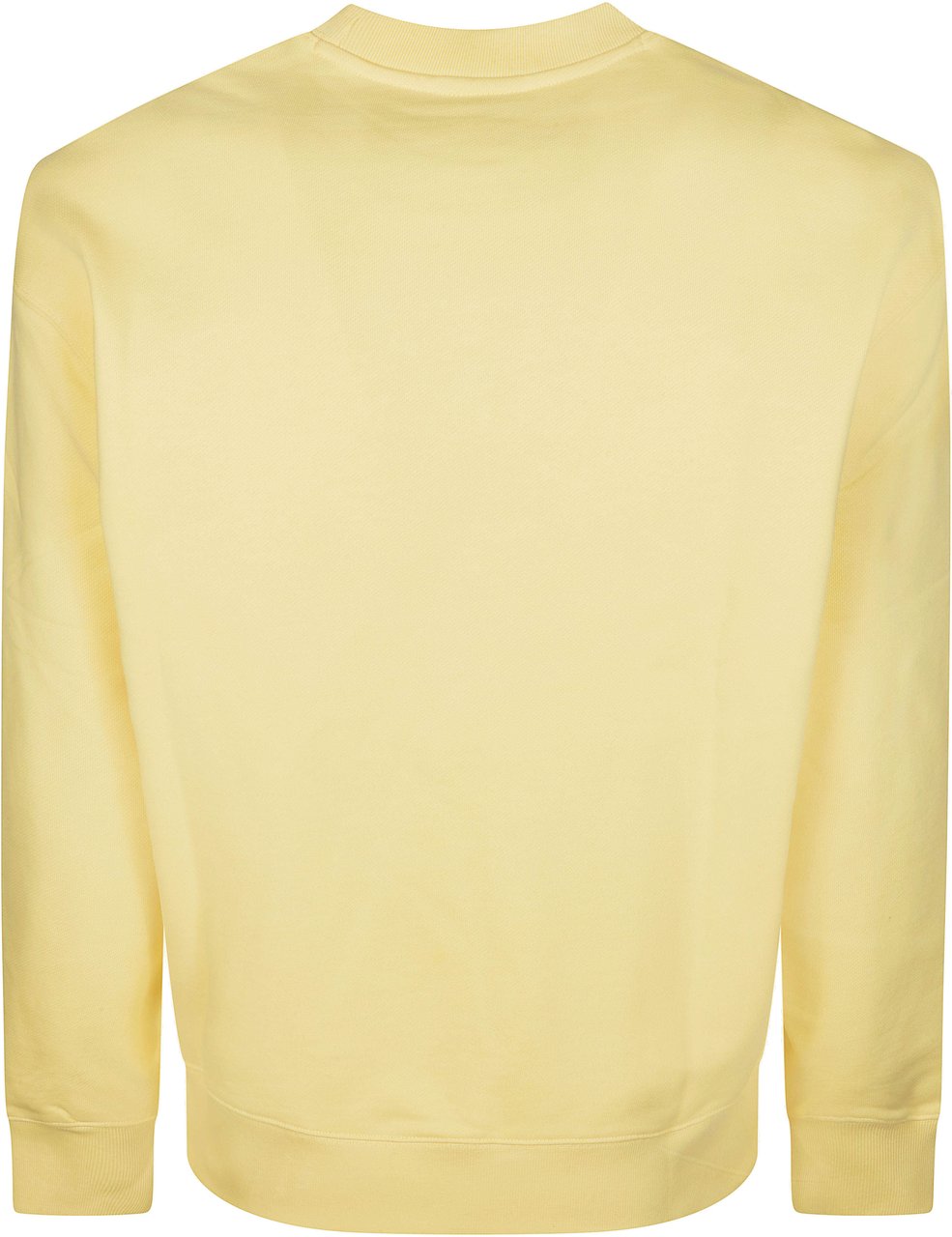 Maison Kitsuné Pastel Yellow Crewneck Fox Embroidered Sweatshirt Neutraal