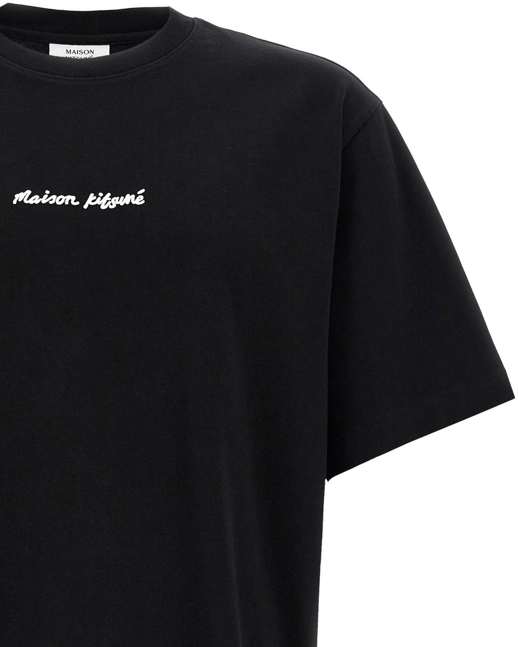 Maison Kitsuné Black Cotton T-Shirt Zwart