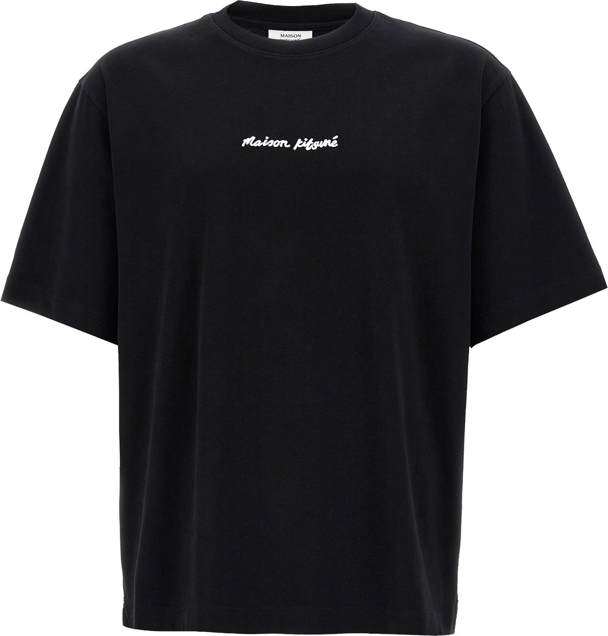 Maison Kitsuné Black Cotton T-Shirt Zwart
