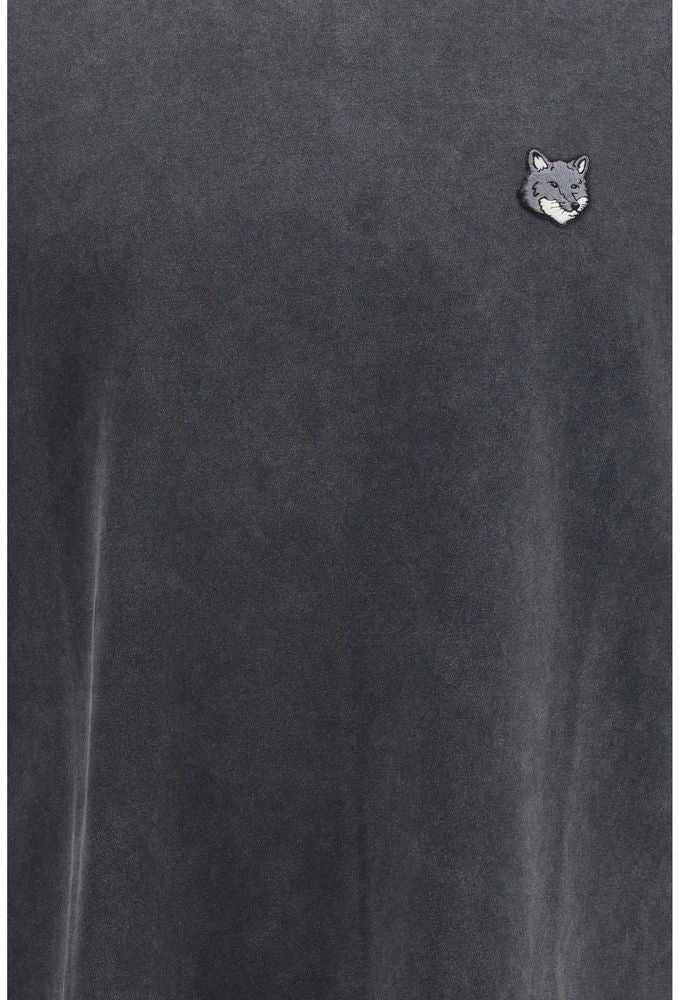 Maison Kitsuné Gray Cotton T-Shirt Grijs