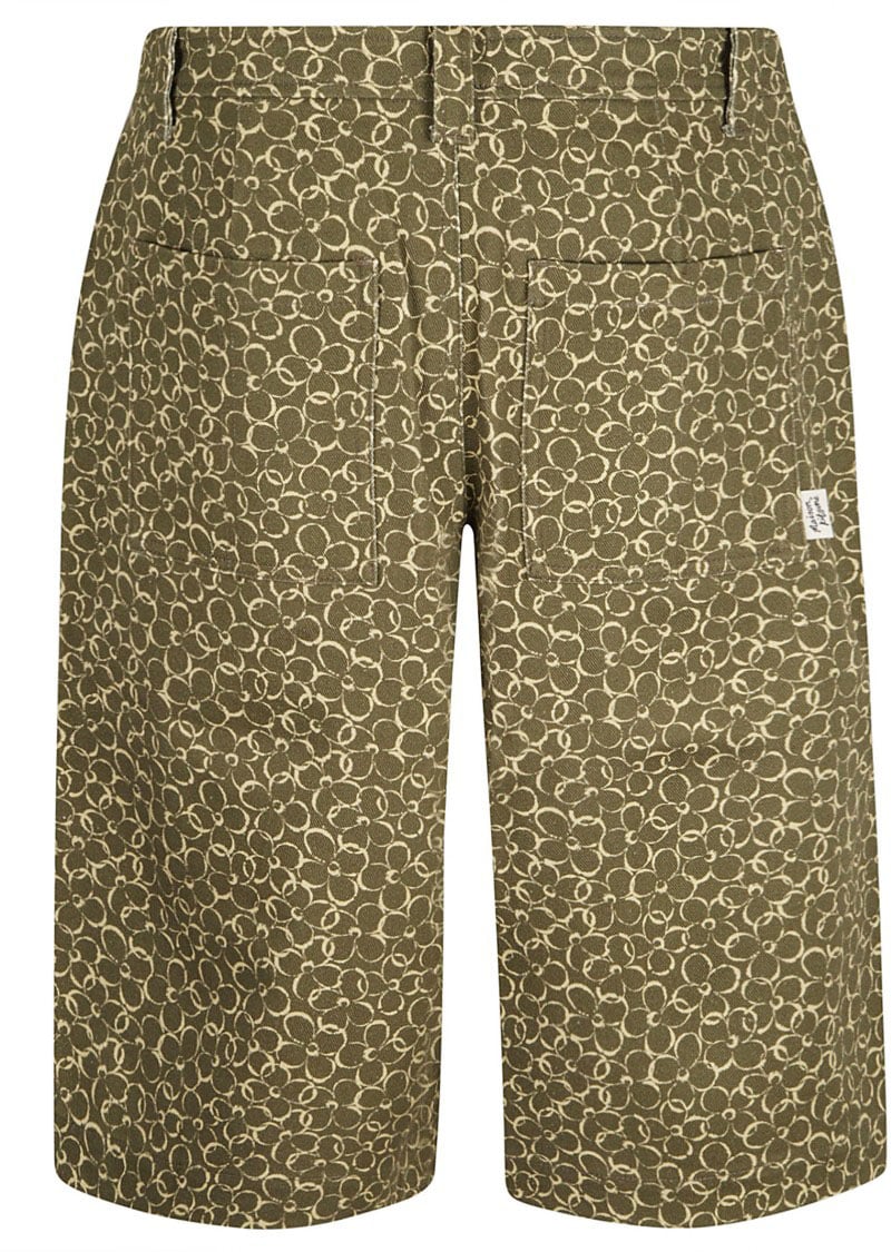 Maison Kitsuné Classic Cut Shorts With All-Over Circular Pattern Bruin