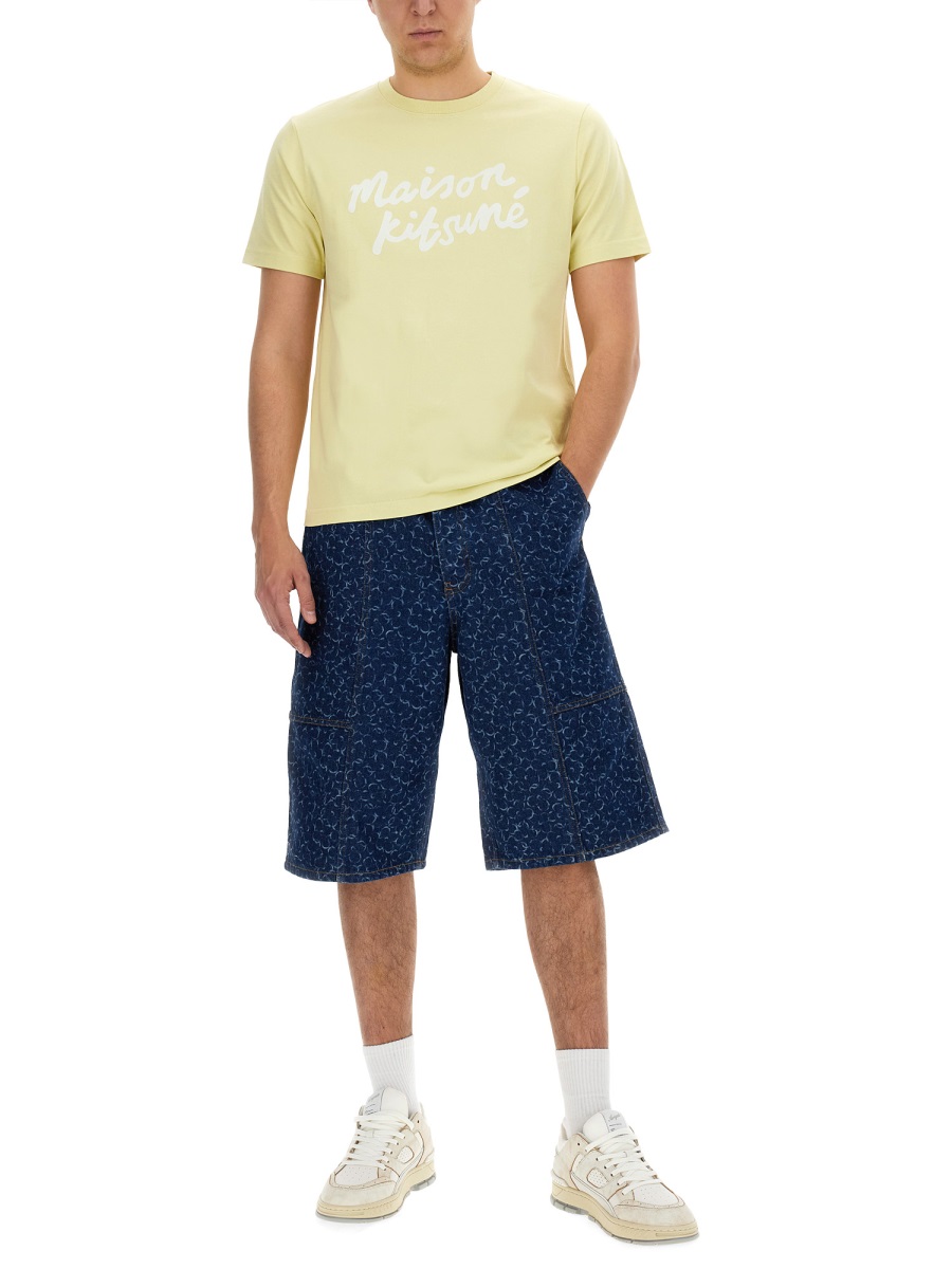 Maison Kitsuné T-SHIRT WITH LOGO Beige