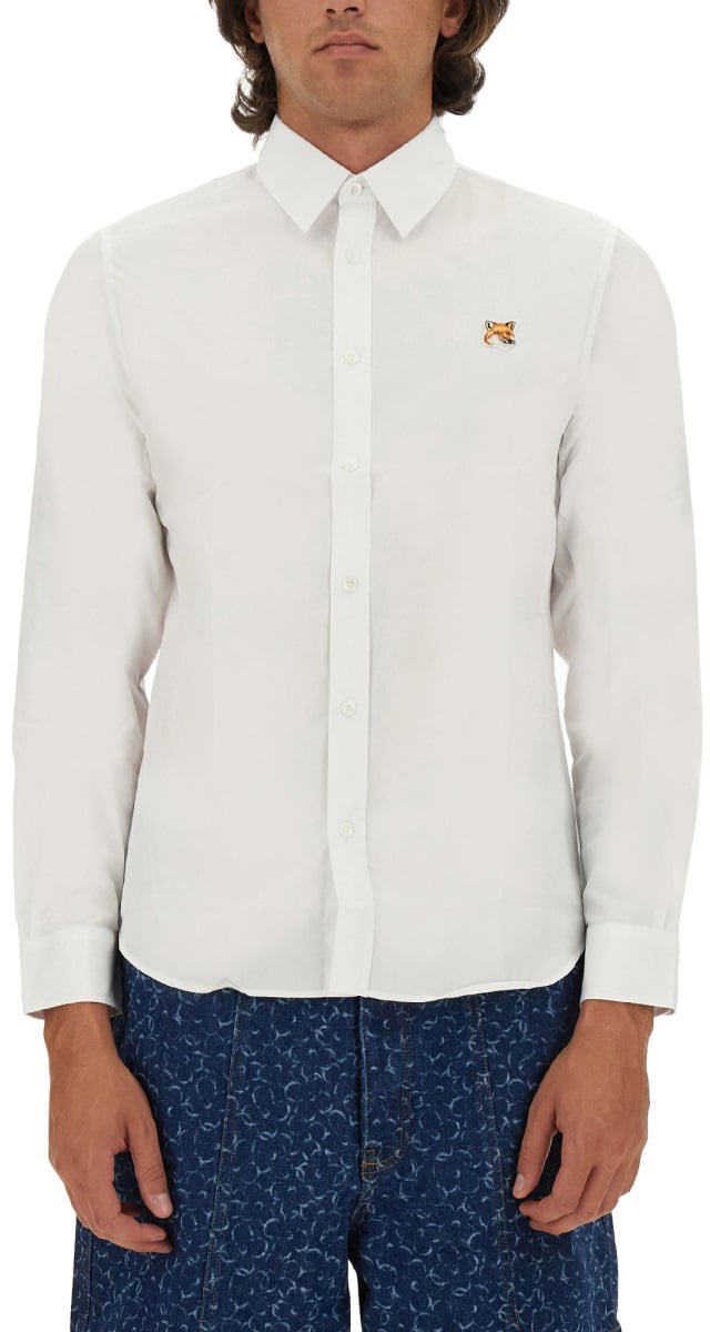 Maison Kitsuné FOX PATCH SHIRT Wit