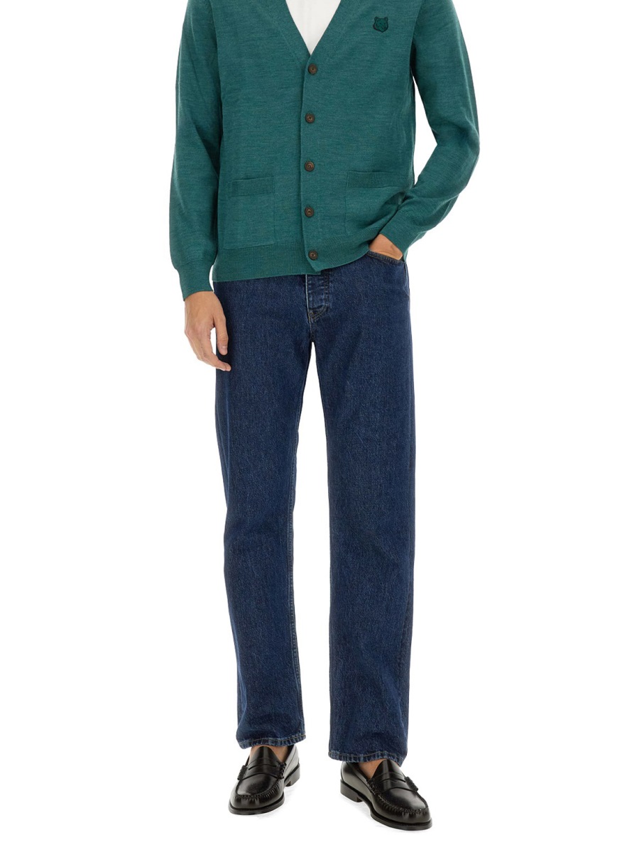 Maison Kitsuné "REGULAR BOLD FOX HEAD PATCH" CARDIGAN Groen